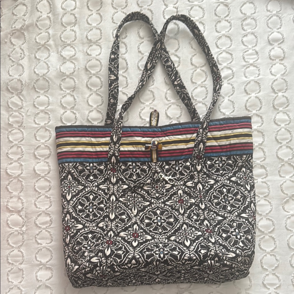 Vera Bradley  Black and White Patterned Tote Bag